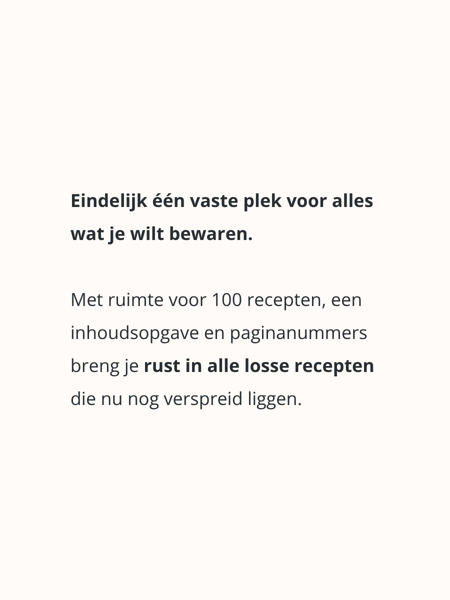 Bewaar recepten van je moeder, opa en je eigen gezin in één boek