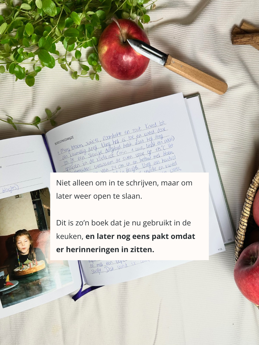Bewaar recepten van je moeder, opa en je eigen gezin in één boek